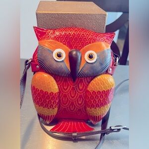Genuine Leather Owl Cross-body Purse Handmade Cowhide (new)